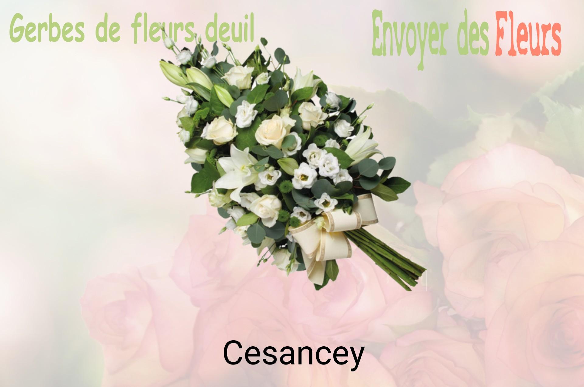 Gerbe de fleurs de deuil livrée à Cesancey